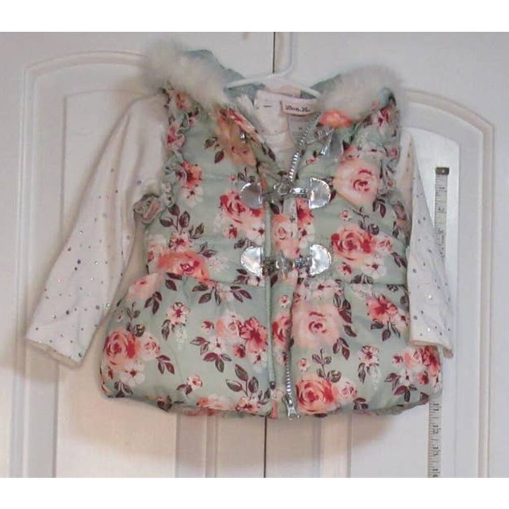 floral vest and long sleeve shirt